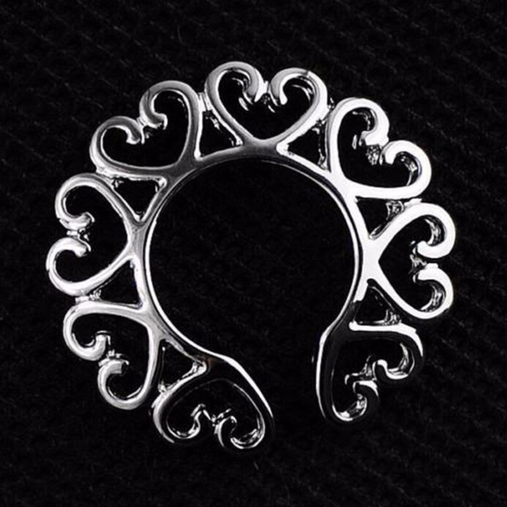 Sexy Surgical Steel Non Piercing Clip On Heart Nipple Ring Shield Nipple Body Jewelry J4U66