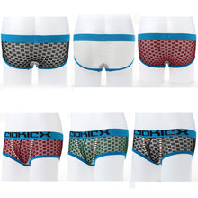 sexy underwear men classic stripes printed breathable underpants mesh insert elasticped waist u shape mens boxers shorts J4U66