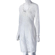 Sexy V neck Lace Dress Women's White Bandage Dress Party Wear Bodycon Mini Dresses Cutout Back Hole Club Short dresses J4U66