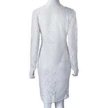 Sexy V neck Lace Dress Women's White Bandage Dress Party Wear Bodycon Mini Dresses Cutout Back Hole Club Short dresses J4U66