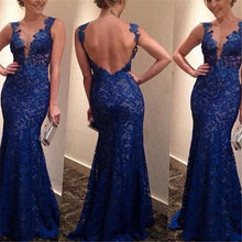 sexy women backless long straps mermaid lace formal v neck party dresses cocktail J4U66