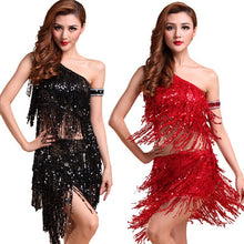 Sexy Women Backless Sequins Tassels Cocktail Clubwear Latin Jazz Ballet Dance Dress Top Skirt Suit6 J4U66