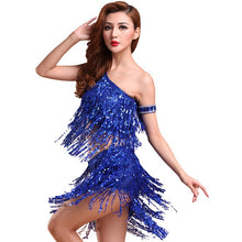Sexy Women Backless Sequins Tassels Cocktail Clubwear Latin Jazz Ballet Dance Dress Top Skirt Suit6 J4U66