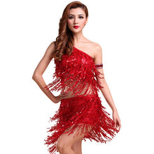 Sexy Women Backless Sequins Tassels Cocktail Clubwear Latin Jazz Ballet Dance Dress Top Skirt Suit6 J4U66