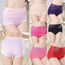 Sexy Women Bamboo Fiber High Waist Underwear Print Lingerie Panties Briefs Knickers J4U66
