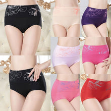 Sexy Women Bamboo Fiber High Waist Underwear Print Lingerie Panties Briefs Knickers J4U66