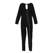 sexy women bandage jumpsuit hollow out bodycon jumpsuit round neck long sleeve club rompers plus size J4U66