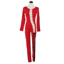 sexy women bandage jumpsuit hollow out bodycon jumpsuit round neck long sleeve club rompers plus size J4U66