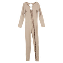 sexy women bandage jumpsuit hollow out bodycon jumpsuit round neck long sleeve club rompers plus size J4U66