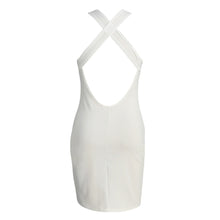 sexy women bodycon bandage dress ladies sleeveless cut out dress v neck backless party clubwear white vestido de festa J4U66