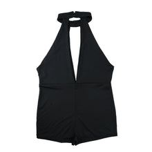 sexy women bodycon jumpsuit plunge v neck halter sleeveless beach overalls for women playsuit rompers womens jumpsuit black J4U66
