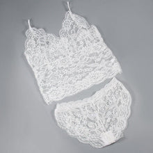 Sexy Women Corset Lace Push Up Vest Top Girl Bra + Pants Set Underwear Suit White J4U66