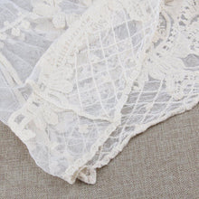 Sexy Women Crochet Lace Bikini Cover up Swimwear Casual Long Sleeve Beach Dress J4U66