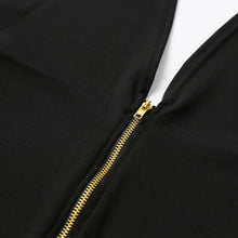 sexy women deep v neck wrap bodycon dress front zipper backless clubwear ukraine club party midi dress black vestidos de renda J4U66