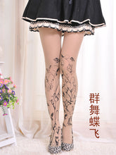 Sexy Women Fashion Japan Angel Animal Mock Knee High Tattoo Tights Pantyhose Pattern Printed Stockings J4U66