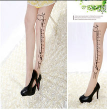 Sexy Women Fashion Japan Angel Animal Mock Knee High Tattoo Tights Pantyhose Pattern Printed Stockings J4U66