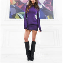 sexy women korean long sleeve knit sweater bodycon slim party club dress J4U66