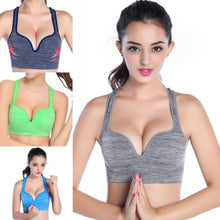 Sexy Women Fitness Stretch Bra Racerback Workout Padded Tank Top Bras J4U66