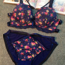 sexy women floral deep v bra brassiere push up underwire bra set underwear J4U66