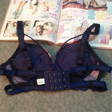 sexy women floral deep v bra brassiere push up underwire bra set underwear J4U66