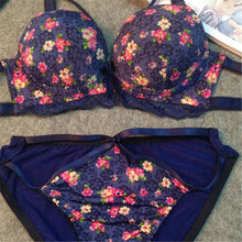 sexy women floral deep v bra brassiere push up underwire bra set underwear J4U66