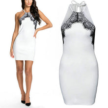 Sexy Floral Halter Ball Club Party Gowns Evening Short Mini Dress WhiteJFY66