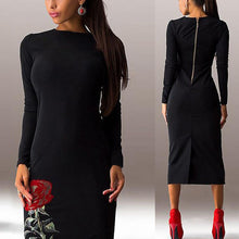 Sexy Women Flowers Elegant Print Long Sleeve Slim Bodycon Party Dresses Plus Big Size Evening Clubwear 5 Color J4U66