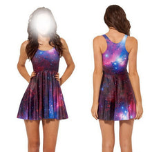 Sexy Women Galaxy Dress Adventure Time Sleeveless Club Mini Dresses Skater S-2XL Party Wear  J4U66