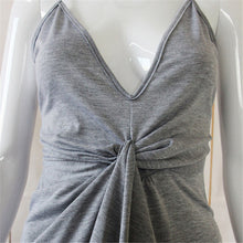 Sexy Women Halter Spaghetti Straps V-neck Dress Sleeveless Backless Dress Maxi Party Dresses J4U66
