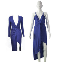 Sexy Women Halter Spaghetti Straps V-neck Dress Sleeveless Backless Dress Maxi Party Dresses J4U66