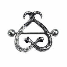 Sexy Women Jewelry Serpentine Heart Cross Shape Body Nipple Rings Bar Barbell Piercing Nipple pircing Ring J4U66