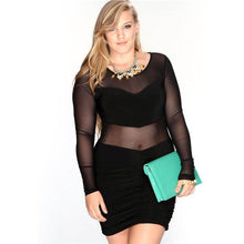 Sexy Women Lace Club Dresses Party Bodycon Mini Plus Size Dress XL-4XL Color Black Red J4U66