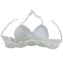 sexy women lace crochet crop top knitted bra halter boho beachwear bikini camisole camis bralette regata feminina black white J4U66