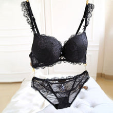 Sexy Women Lace Push Up Deep V Bra and Panty Set Underwire Bras Underwear Lingerie Outfits J4U66