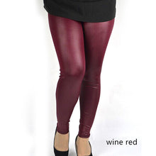 Sexy Lady Plus Size 3XL 4XL Skinny High Waist Faux Leather Leggings Pants J4U66