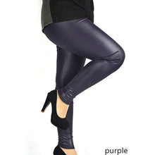 sexy women lady plus size 3xl 4xl skinny high waist faux leather leggings pants J4U66