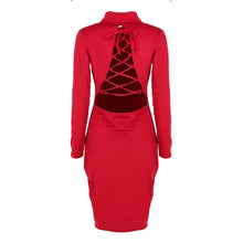 Sexy Long Sleeve Backless Dress Bandage Bodycon Cocktail Club Party Knee Dresses J4U66