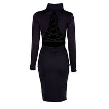 Sexy Long Sleeve Backless Dress Bandage Bodycon Cocktail Club Party Knee Dresses J4U66