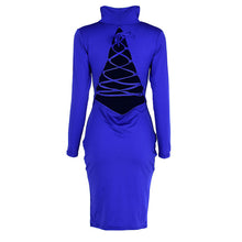 Sexy Long Sleeve Backless Dress Bandage Bodycon Cocktail Club Party Knee Dresses J4U66