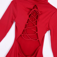 Sexy Long Sleeve Backless Dress Bandage Bodycon Cocktail Club Party Knee Dresses J4U66