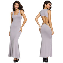 sexy women maxi dress club wear hollow out backless sleeveless bodycon solid evening party clubwear vest long dress vestidos J4U66