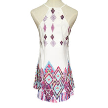 sexy women mini dress european style print spaghetti strap v neck sleeveless woman beach dress vestidos curtos white J4U66
