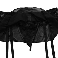 sexy women panties lace mesh garter belt with g-string suspender thong lingerie underwear black crotchless panties costumes J4U66