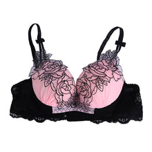 Sexy Women Push Up Bra and Panty Sets Underwear Embroidery Lace Underwire Lingerie 2 Colors J4U66