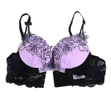 Sexy Women Push Up Bra and Panty Sets Underwear Embroidery Lace Underwire Lingerie 2 Colors J4U66