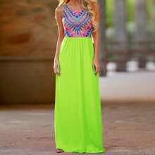 Sexy Sleeveless Flower Print Chiffon Long Dresaxi Casual Beach Dresses Y8 J4U66