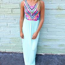 Sexy Sleeveless Flower Print Chiffon Long Dresaxi Casual Beach Dresses Y8 J4U66