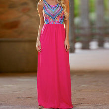 Sexy Sleeveless Flower Print Chiffon Long Dresaxi Casual Beach Dresses Y8 J4U66