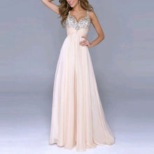 sexy women sleeveless sequin prom ball party dress formal gown long dress J4U66