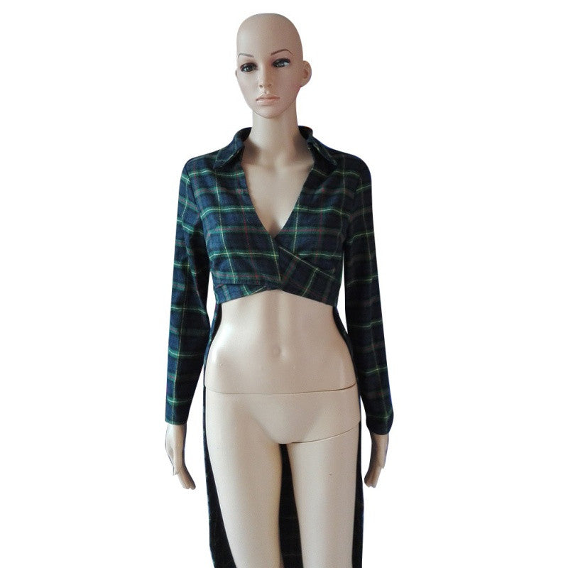 Sexy Women Slim V Neck Cocktail Dovetail Blouse Tops Shirtdress Long Sleeve PL1 J4U66